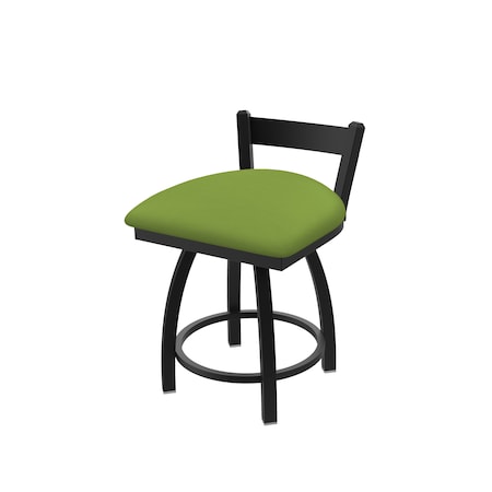 Holland Bar Stool Co 18" Low Back Swivel Vanity Stool, Black Wrinkle, Canter Kiwi Green Seat 82118BW009